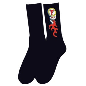Calcetas Foundation Skull Fire Sock - Negro